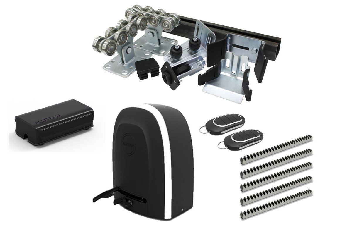Комплект Алютех для откатных ворот с шиной 6 м, стальные ролики до 450 кг + RTO-500KIT + рейка 5 шт + LM-L